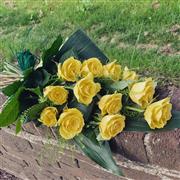 Yellow Rose Tied Funeral Spray