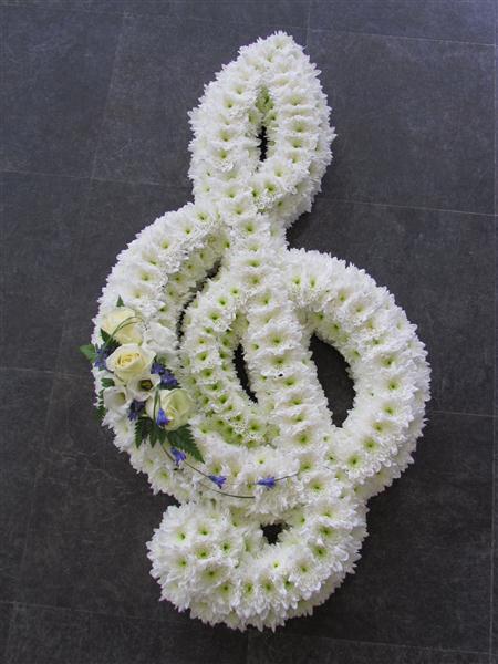 Treble Clef Funeral Flowers Tribute - Funeral Flowers Sheffield