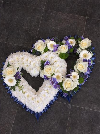 Linked Double Heart Tribute - Funeral Flowers Sheffield