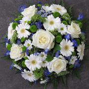 Blue and White Rose &amp; Gerbera Posy