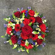 Red White and Blue Funeral Posy