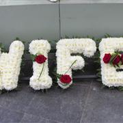 Wife Funeral Flower Lettering Tribute 