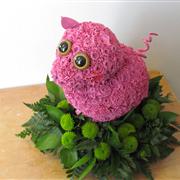 Pink Pig Funeral Flower Tribute