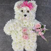 Teddy Bear Funeral Flower Tribute