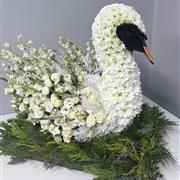 Swan Funeral Flower Tribute