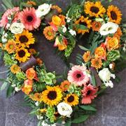 Autumn Heart Funeral Wreath