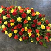 Vibrant Mixed Rose Coffin Spray