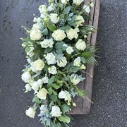 DELICATE WHITE &amp; GREEN COFFIN TOP