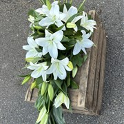 PURE WHITE ORIENTAL LILY FUNERAL SPRAY