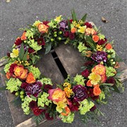 AUTUMN GLOW FUNERAL FLOWER WREATH