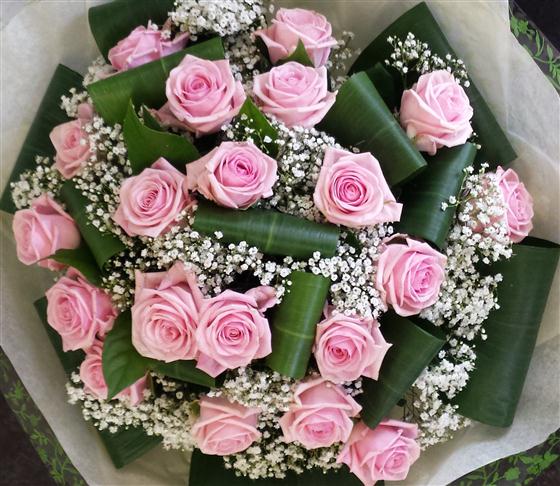 Two Dozen Pink Rose Bouquet Townend Florist Sheffield